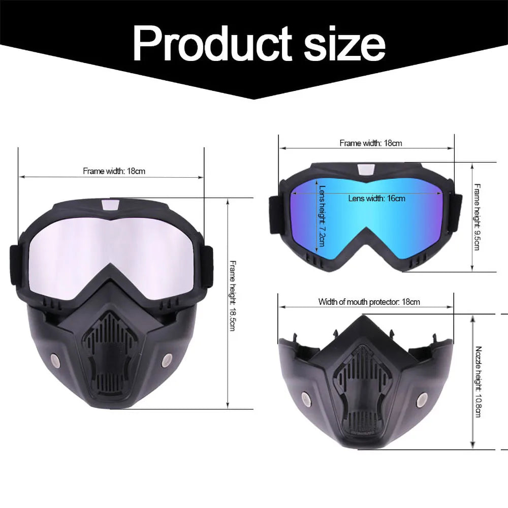 Outdoor MX Face Mask Goggle UV Protection