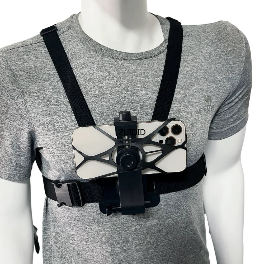 Phone Chest Mount Strap Belt Harness For Mobile Cell Phone