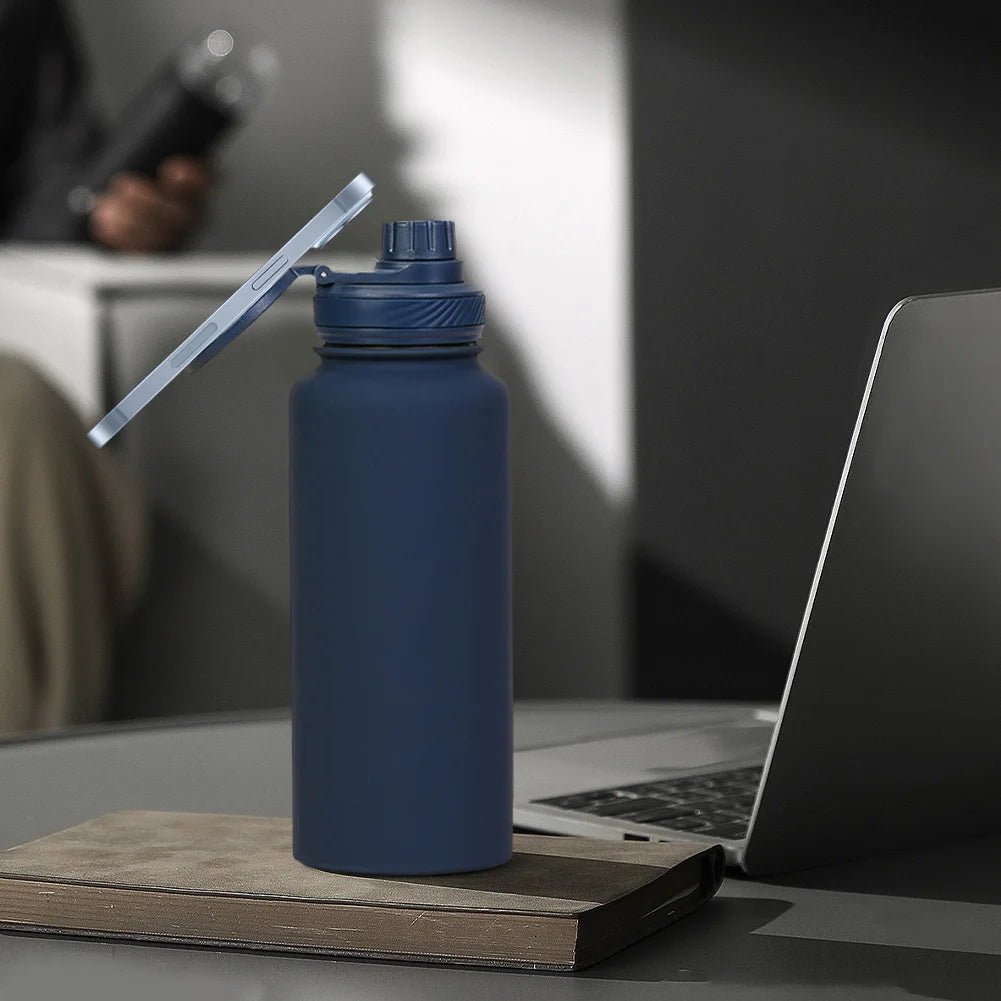 For MagSafe 33.8oz (1000ML) Insulated Bottle Water Bottle with Rotating Phone Holder.