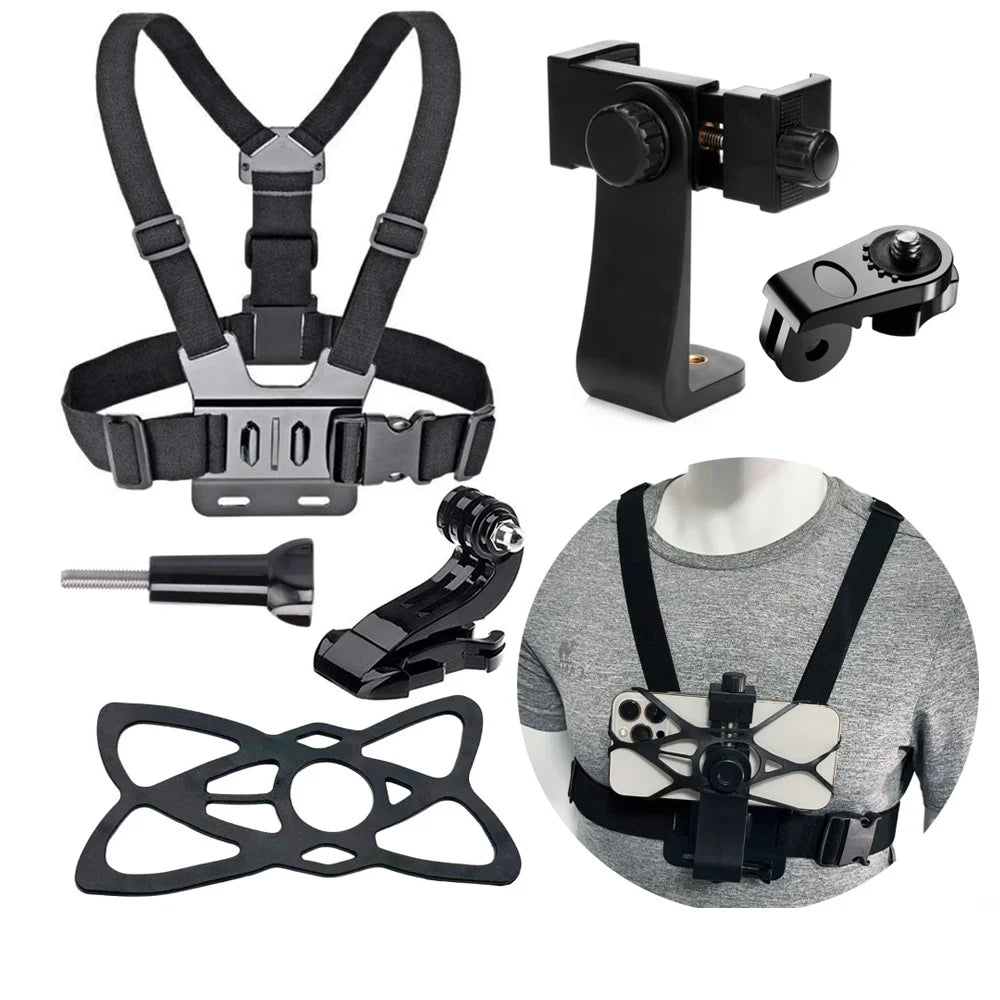 Phone Chest Mount Strap Belt Harness For Mobile Cell Phone