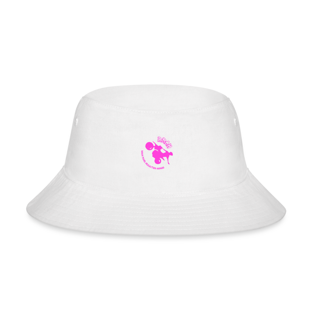 Pink Logo Bucket Hat - white